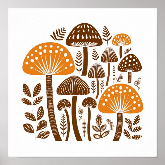 Skandinavisches Volksmushroom Art Poster (Vorne)
