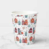 Skandinavisches Volksmuster Pappbecher (Rückseite)