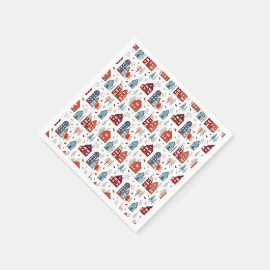 Skandinavisches Volksmuster Serviette (Ecke)