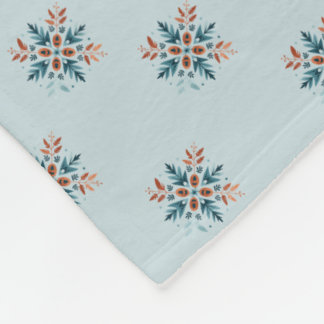 Skandinavisches Volkssnowflake Motiv Muster Fleecedecke