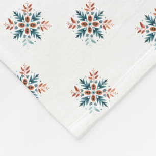 Skandinavisches Volkssnowflake Motiv Muster Fleecedecke