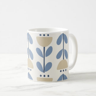 Skandinavisches volkstümliches florales Streifenmu Kaffeetasse