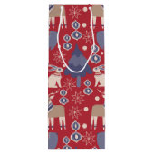 Skandinavisches Wald - Weihnachten Geschenktüte Für Weinflaschen (Rückseite)