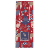 Skandinavisches Wald - Weihnachten Geschenktüte Für Weinflaschen (Vorderseite)