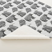 Skandinavisches Waldtierkunst-Grau-Muster Sherpadecke (3/4)