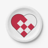 Skandinavisches Weihnachten Hear Pappteller (Vorderseite)