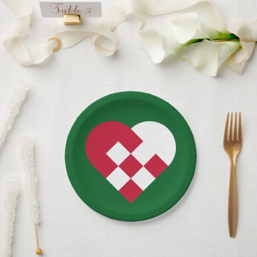 Skandinavisches Weihnachten Hear Pappteller (Hochzeit)