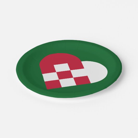 Skandinavisches Weihnachten Hear Pappteller (Schrägansicht)