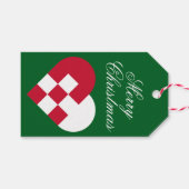 Skandinavisches Weihnachten Herz Geschenkanhänger (Vorderseite (Horizontal))