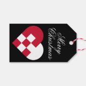 Skandinavisches Weihnachten Herz Geschenkanhänger (Vorderseite (Horizontal))