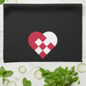 Skandinavisches Weihnachten Herz Geschirrtuch (Gefaltet)