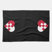 Skandinavisches Weihnachten Herz Geschirrtuch (Horizontal)