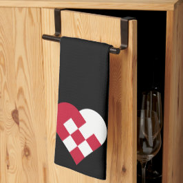 Skandinavisches Weihnachten Herz Geschirrtuch