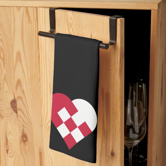 Skandinavisches Weihnachten Herz Geschirrtuch (Drittel gefaltet)