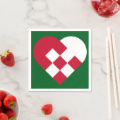 Skandinavisches Weihnachten Herz Serviette (Beispiel)