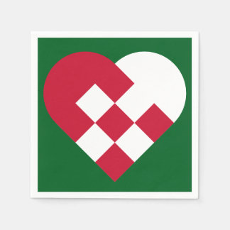 Skandinavisches Weihnachten Herz Serviette