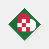 Skandinavisches Weihnachten Herz Serviette (Ecke)