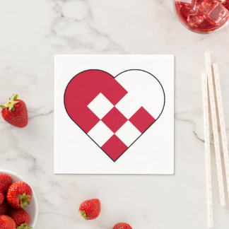 Skandinavisches Weihnachten Herz Serviette