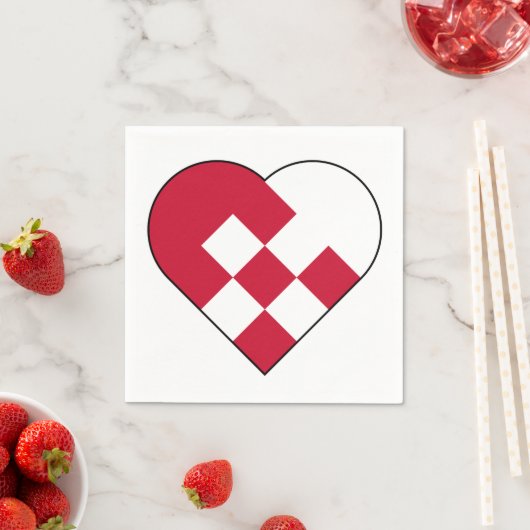 Skandinavisches Weihnachten Herz Serviette (Beispiel)