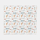 Skandinavisches Weihnachten - Nordischer Wintersch Fleecedecke (Vorderseite (Horizontal))