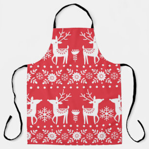 Skandinavisches Weihnachten: Schneeflocken & Hirsc Schürze