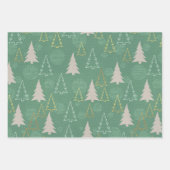 Skandinavisches Weihnachtsbaum Set von 3 Geschenkpapier Set (Vorderseite 2)