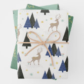 Skandinavisches Weihnachtsbaum Set von 3 Geschenkpapier Set (Beispiel)