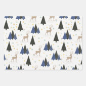 Skandinavisches Weihnachtsbaum Set von 3 Geschenkpapier Set (Vorderseite)