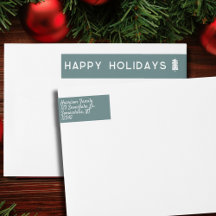 Skandinavisches Weihnachtsbaumadressen-Etikett