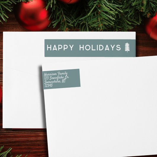 Skandinavisches Weihnachtsbaumadressen-Etikett