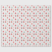 Skandinavisches Weihnachtsbaummuster Festival Geschenkpapier (Flach)