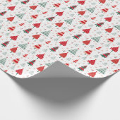 Skandinavisches Weihnachtsbaummuster Festival Geschenkpapier (Ecke)