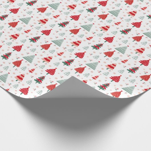 Skandinavisches Weihnachtsbaummuster Festival Geschenkpapier (Ecke)