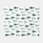 Skandinavisches Weihnachtsbaummuster Fleecedecke (Vorderseite (Horizontal))