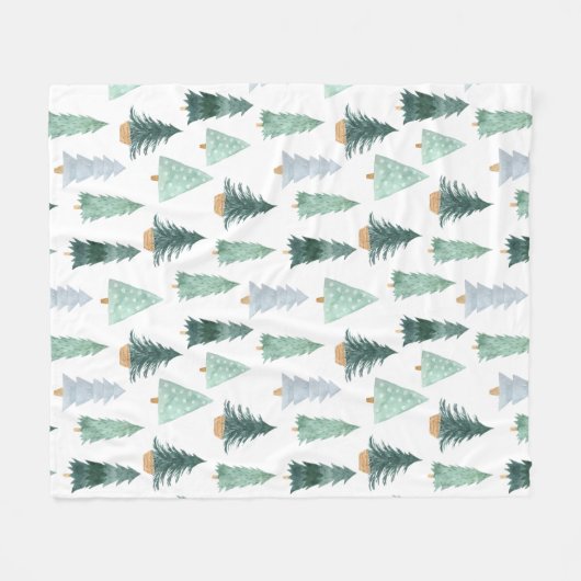 Skandinavisches Weihnachtsbaummuster Fleecedecke (Vorderseite (Horizontal))