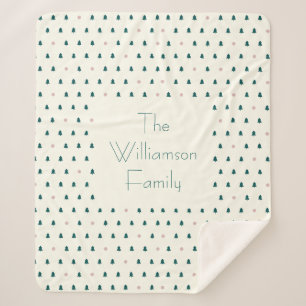 Skandinavisches Weihnachtsbaummuster Personalisier Sherpadecke