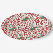 Skandinavisches Weihnachtsblumenmuster mit Antlern Pappteller (Schrägansicht)