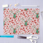 Skandinavisches Weihnachtsblumenmuster mit Antlern Seidenpapier (Handwerk)