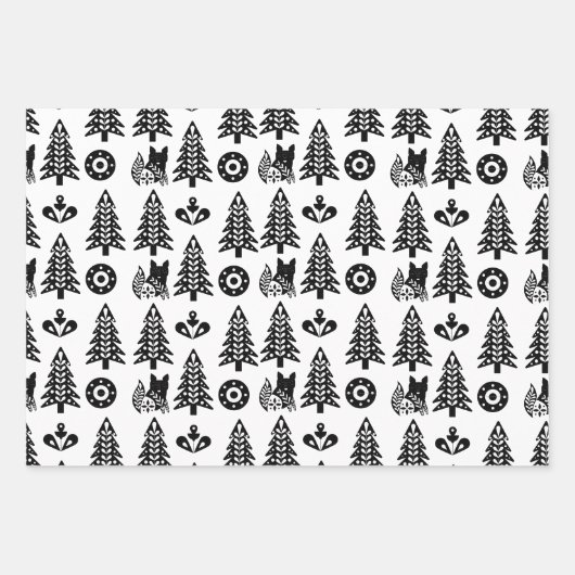 skandinavisches Weihnachtsdesign Geschenkpapier Set (Vorderseite 3)