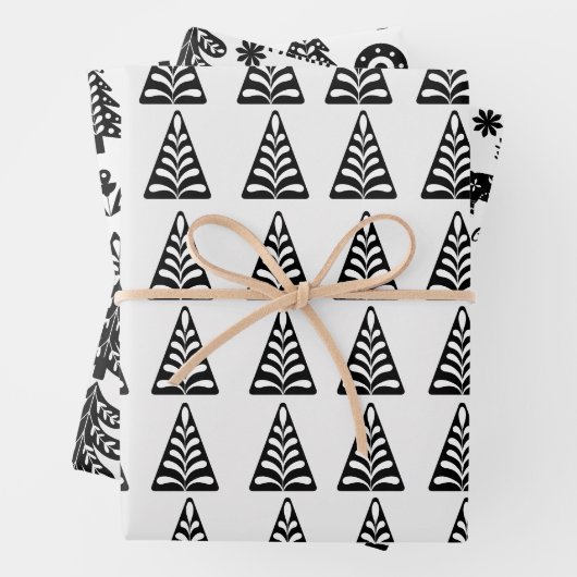 skandinavisches Weihnachtsdesign Geschenkpapier Set (Beispiel)