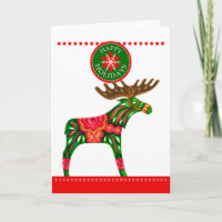 Skandinavisches Weihnachtselch geklappte Grußkarte