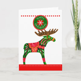 Skandinavisches Weihnachtselch geklappte Grußkarte Karte