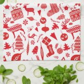 Skandinavisches Weihnachtsfest Geschirrtuch (Gefaltet)