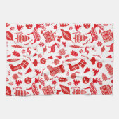 Skandinavisches Weihnachtsfest Geschirrtuch (Horizontal)