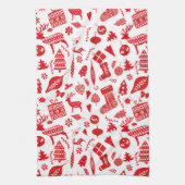 Skandinavisches Weihnachtsfest Geschirrtuch (Vertikal)