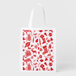 Skandinavisches Weihnachtsfest Wiederverwendbare Einkaufstasche