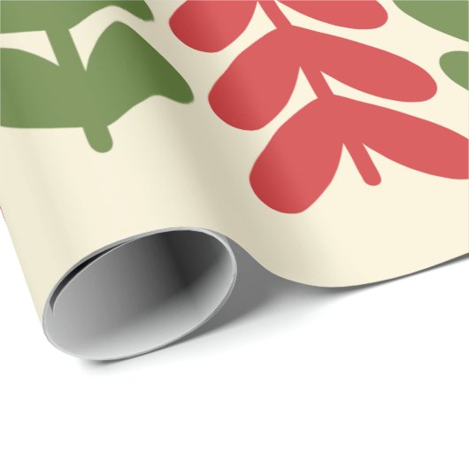 Skandinavisches Weihnachtsgebäck Blätter Pattern Geschenkpapier (Rolleneckpunkt)