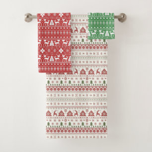 Skandinavisches Weihnachtshandtuch-Set Badhandtuch Set