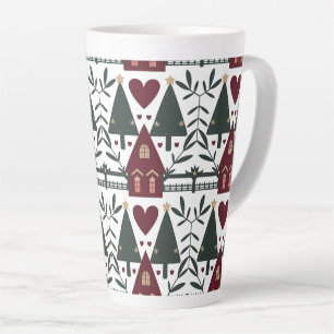 Skandinavisches Weihnachtshäuschen-Muster  Milchtasse