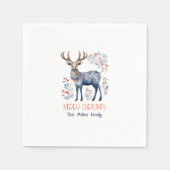 Skandinavisches Weihnachtslied der Rentierernte -  Serviette (Vorderseite)